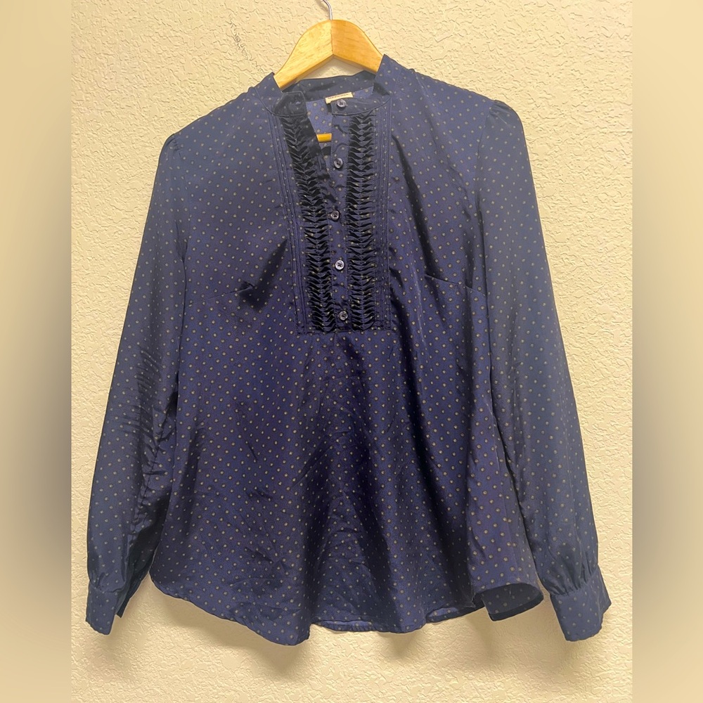 *Merona Women’s Pull Over Satin Blouse Office Elevated Navy M